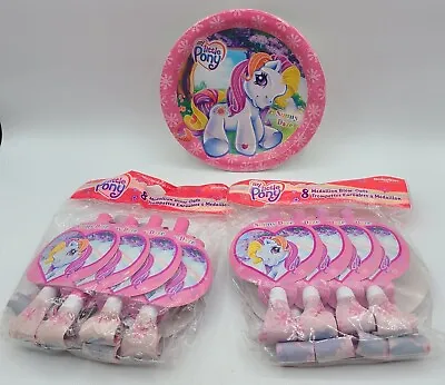 My Little Pony 16 Medallion Blow Outs Dessert Paper Plates 8 Count 7  Party Pack • $13.50