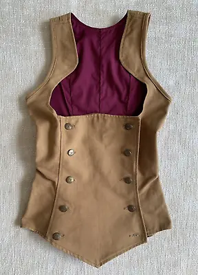 LAST Wear Sz XS Womens Teasdale Under Bust Vest Steampunk Fashion Brown Canvas • $75