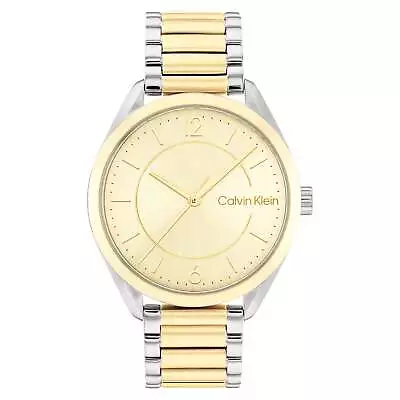 Calvin Klein Two-Tone Steel Gold Dial Women's Watch - 25200192 • $246