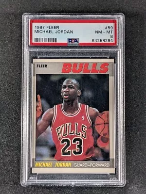 1987 Fleer Basketball MICHAEL JORDAN #59 Chicago Bulls PSA 8 NM-MT • $220.50