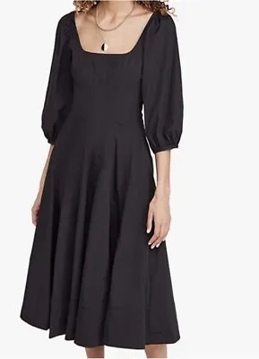 Staud Swells Midi Flare Dress Black Size 4 Retail: $295 • $120