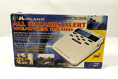 Midland Digital Weather Alert Radio WR-100B NOAA White NIB (WR100B) • $20