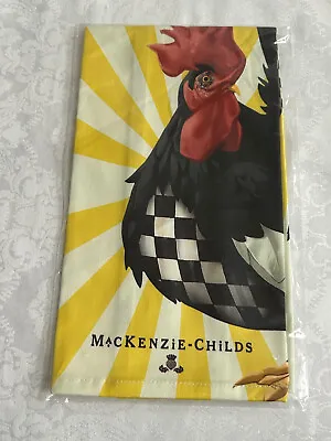 Mackenzie Childs Holiday SUNRISE ROOSTER W/ Courtly Check DISH TOWEL NEW M23-no • $16.19