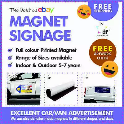 2x MAGNETIC SIGNS SIGNAGE - Perfect For CAR/VAN - FULL COLOUR HD QUALITY PRINT • £14.95