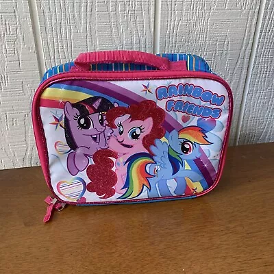 My Little Pony  Rainbow Friends” Blue Pink Insulated Lunch Bag Box NWOT.       J • $9