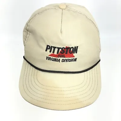 Vintage Pittson Trucker Hat Cap Snap Back White USA Rope Coal Mining VA 80s 90s  • $14.91