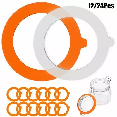 12/24 Pack Silicone Gasket Airtight Rubber Seals Rings For Mason Jar Lids USA • $8.99