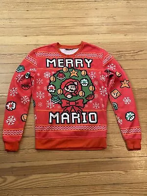 $19.99 • Buy Nintendo ThinkGeek Merry Mario Ugly Christmas Sweater Men's Size Small