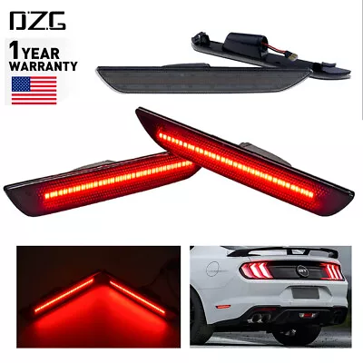 Pair LED Red Lights Rear Bumper Side Marker Smoked For 2015-2018 Ford Mustang US • $21.99