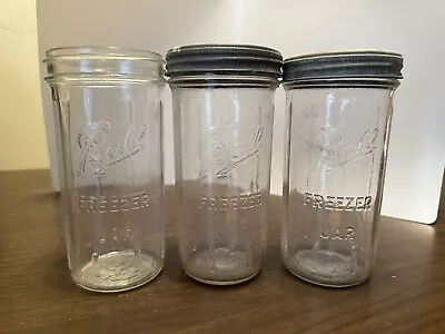 VINTAGE Ball Freezer Glass Canning Jar 22 Oz Lot Of 14 • $150