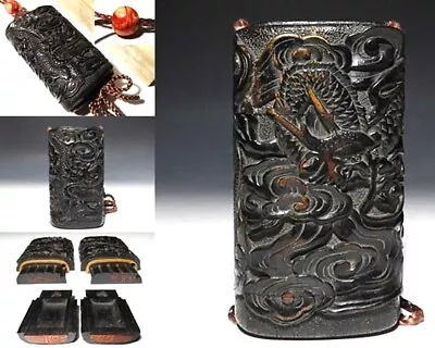 Japan Antique Dragon Inro Red Ojime Bead Inro Ojime Sagemono Rare Edo Netsuke  • £1328.10