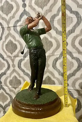 MICHAEL GARMAN Golf Sculpture / Statue “Tee Shot” Bronzetone Mounted 13.5” Rare • $24.50