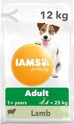 IAMS Complete Dry Dog Food For Adult 1+ Small And Medium Breeds With Lamb 12 Kg • £29.99
