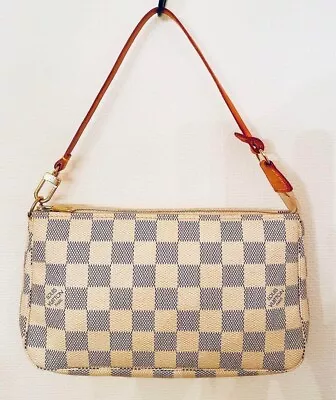 LOUIS VUITTON Damier Azur Pochette Accessoires Pouch N51986 LV Auth • £468.44