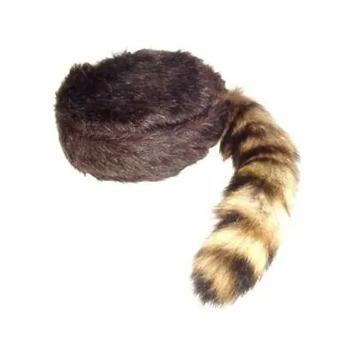 COONSKIN CAP Real Tail Adult Youth Raccoon Coon Hat Davy Crocket Daniel Boon • $13.95