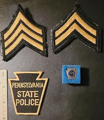 RARE! Hat-Size 1969 - 1987 Black Gold Pennsylvania State Police Patch+Ranks+Tac • $69.99