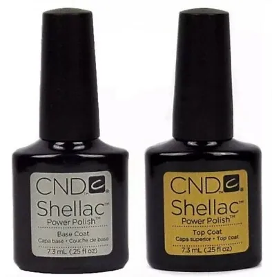 £5.67 • Buy CND Shellac Top Or Base Coat 7.3ml Gel UV LED Nail Soak Off - Seconds  UK Seller