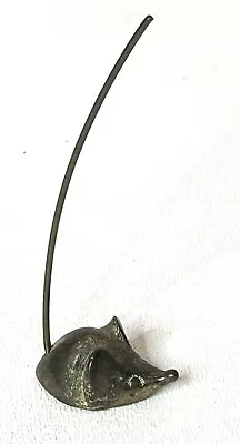 Vintage Miniature Brass Mouse Figurine Paperweight Receipt Ring Holder Long Tail • $13.80