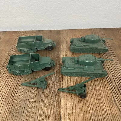 Vintage 60s MARX Battleground Lot Of 6 American Dark Green Half Track Tank Gun • $50