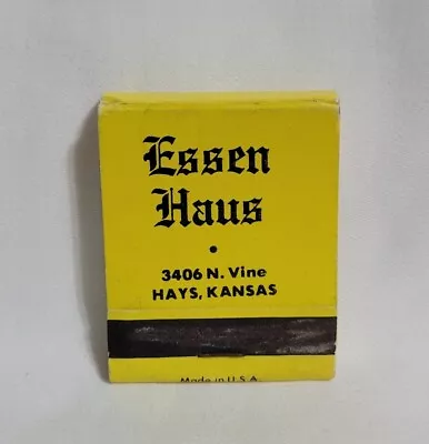 Vintage Essen Haus German Restaurant Deli Matchbook Cover Hays KS Advertising • $12.99