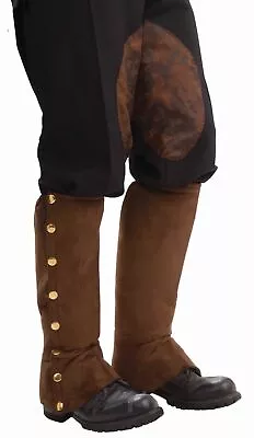 Steampunk Spats Brown Boot Covers Victorian Industrial Adult Costume Accessory • $14.95