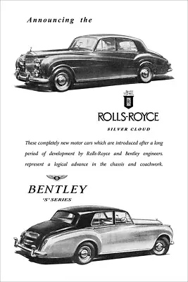 Rolls Royce Advertising Original Vintage Wall Art Home Decor - POSTER 20x30 • $23.99
