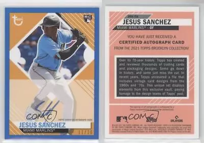 2021 Topps Brooklyn Collection Blue /30 Jesus Sanchez #BKA-JSA Rookie Auto RC • $57.74