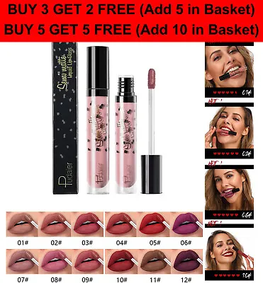 Pudaier Waterproof Matte Lip Gloss Long Lasting Liquid Lipstick Cosmetic UK • £3.99