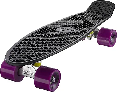 Ridge Retro Mini Cruiser Board 22  Skateboard BLACK Deck PURPLE 2.3 Wheel Makaha • $10