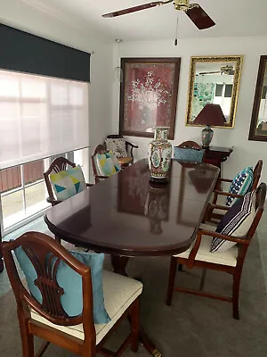 $1400 • Buy Mahogany Dining Table Suite With 6 Chairs Antique Reproduction Hepplewhite