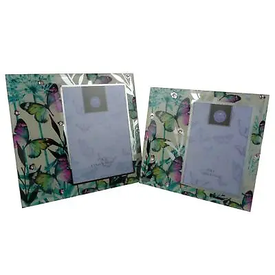 Coloured Butterfly Mirrored Photo Frame 2 Sizes By Leonardo Gift Box Mum Nan • £14.99