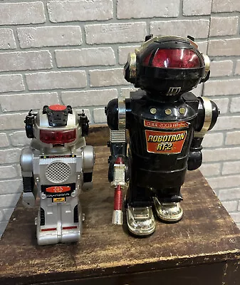 Vintage 1980s Robotron RT-2 Walking Robot (Works) + Magic Mike Robot Toy • $64.95