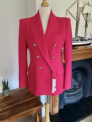 Zara Fuchsia Pink Tailored Double Breasted Blazer XS UK8 # M169XS • $75.73