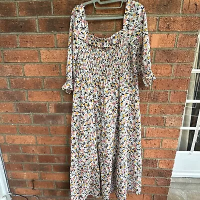 MARKS & SPENCER - NEW - COTTON TIERED SUN DRESS - Size 12 -14 • £12.99