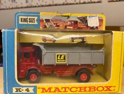 Vintage Matchbox King Size K-4 Leyland Tipper Truck W/original Box • $50