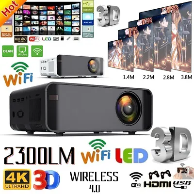 $106.33 • Buy 15000 Lumens 1080P HD Android WiFi Video Projector Home Theatre Cinema USB&HDMI