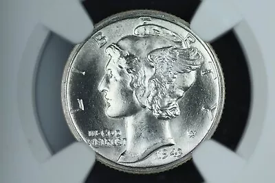 1943-D 10C Mercury Dime NGC MS 67 FULL BANDS - Brilliant Stunner! • $142