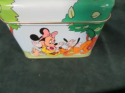 Disney Mickey Mouse Metal Tin Easter Canister Basket Cute Blue Pastel • $14.99