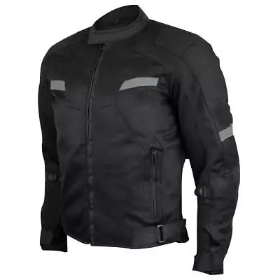 VL1622B Black Mesh Motorcycle Jacket With Insulated Liner And CE Armor • $80.96