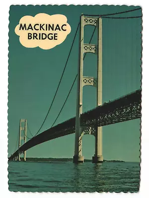 Mackinac Bridge Connecting Mackinaw City To St. Ignace VTG Postcard Unposted • $6.50