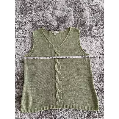 Carolyn Taylor Womens Sweater Green Solid Sleeveless V Neck Pullover Plus 2X • $9.74