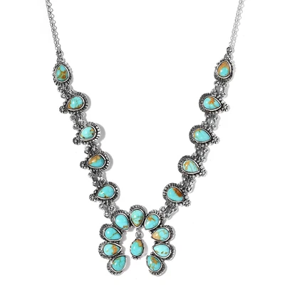 $246.80 • Buy 925 Sterling Silver Natural Turquoise Necklace Jewelry For Women Size 18 Ct 14.2