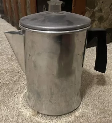Vintage Aluminum 7” Coffee Pot W/ Glass Knob &old School Pouring Spout • $25