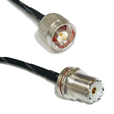 $10.79 • Buy RFC195 Silver N MALE To UHF Female BULKHEAD Coax RF Cable USA Lot