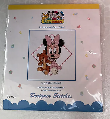 £5.95 • Buy BABY MINNIE MOUSE Disney Cross Stitch Kit Chart Mickey Girl Pink S16 10.5 X 10cm