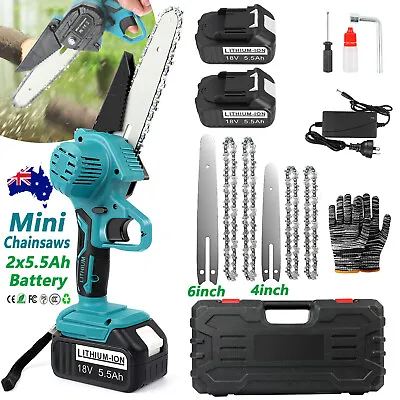 4+6  Mini Chainsaw Electric Cordless Battery Wood Cutter Chain Saws For Makita  • $35.99