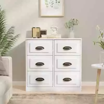 High Gloss Wooden Sideboard Buffet Cabinet Storage Shelf Cupboard Drawers White • $149.20
