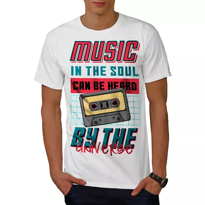 Wellcoda Music In The Soul Mens T-shirt 9s Tape Graphic Design Printed Tee • £16.99