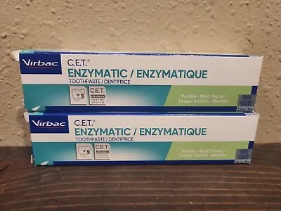 Lot Of 2 Virbac C.E.T Enzymatic Toothpaste Vanilla-Mint Flavor 2.5 Oz • $13.95