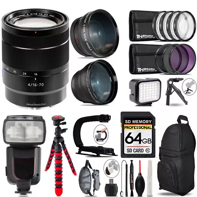 Sony Vario-Tessar T* E 16-70mm F/4 Lens + LED Light +Tripod -64GB Kit • $657.99